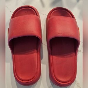NWOT Red Slide Sandals